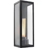 QAZQA Applique murale extérieure rectangulaire moderne noire avec verre - Rotterdam Long
