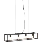 QAZQA Suspension industrielle noire à 4 lumières - Cage 4