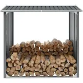 vidaXL Dépôt de bois de chauffage Acier galvanisé 172 x 91 x 154 cm Gris
