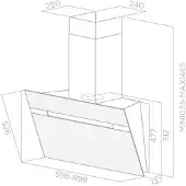 Elica Hotte décorative inclinée 90cm 625m3/h blanc - - STRIPE WHA90LX - stripe lux