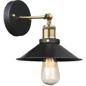 Globo Lampe murale industrielle Lenius noir avec or