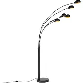 QAZQA Lampadaire design noir 5 lumières - Sixties Marmo