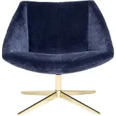 Bloomingville fauteuil de velours bleu élégant