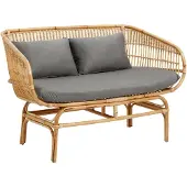 Nordal A/s Bali Canapé En Rotin Avec Assise Gris | Naturel | 2548