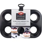 Tala Moule à 6 mini sandwichs sans fond, anti-adhésif, Moule à gâteau, Noir