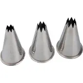 Patisse jeu de buses 6 cm acier inoxydable argenté 3 pièces