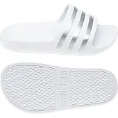 Adidas Claquettes / Tongs 'Adilette Aqua' argent / blanc