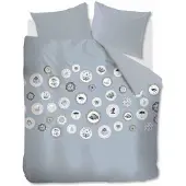 Ambiante Housse de Couette Ambiante Bjarne Bleu Gris Coton-200 x 200 / 220 cm | 2-personnes