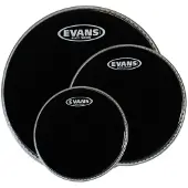 Evans Black Chrome Rock Tom Pack 10 12 16 Heads