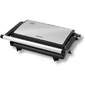Inventum CG616 - Gril de contact - Gril de table - Surface de gril 23,5 x 14,5 cm - Sans PFAS - Revêtement antiadhésif - 750 watts - Acier inoxydable/Noir
