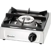 Bartscher Réchaud à Gaz GPL Inox - 1 Brûleur 6,5kW - 350x350x170(h)mm