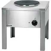Bartscher Réchaud Sur Pieds électrique - Inox - Plaque De Ø300mm - 500x500x520(h)mm
