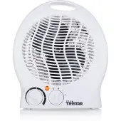 Tristar Réchaud électrique KA-5039 - 2 niveaux de chaleur - Réchaud compact à ventilateur - Réchaud de camping - Plage de chauffage jusqu'à 25 m² - 2000W - Blanc