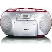 Lenco Lecteur CD/radio FM stéréo portable SCD-420RD Rouge-Argent