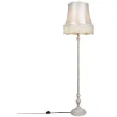QAZQA Lampadaire gris avec abat-jour crème Granny - Classico