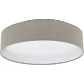 Eglo 31589 Pasteri plafonnier plastique acier blanc textile taupe (gris-brun)