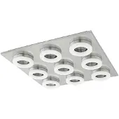 Eglo Lampe de plafond carrée Palena 9 faux en nickel