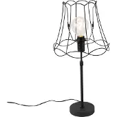 QAZQA Lampe de table noire avec cadre Granny 30 cm réglable - Parte