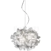 Slamp Suspension , CLIZIA, dimmable, Gris, Salon / séjour, Plastique, Design