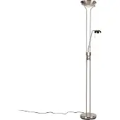 QAZQA Lampadaire en acier avec lampe de lecture avec LED et variateur - Diva 2