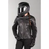 Segura Veste moto en cuir pour femme Kroft, noire, taille 42