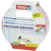 TESA Crêpe de peintre SENSITIVE, ruban de peintre pour surfaces sensibles (25 mm)