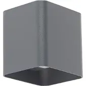 QAZQA Applique murale moderne gris foncé avec LED IP54 carrée - Evi