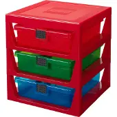 LEGO Boîtes de Rangement LEGO 3 Tiroirs Rouge