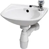 Differnz Gaia Wastafelset - Wasbak Keramiek - Wit - Gebogen Kraan - Chroom - Standaard Greep - 32 x 28 x 15 c (280 mm, 320 mm)