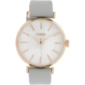 Oozoo dames bracelet en cuir montre Timepieces gris clair C10143 Montre à quartz analogique UOC10143