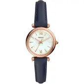 Fossil Montre à affichage analogique bleu cobalt / or rose / blanc