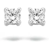 Blush Clous d'oreilles en or blanc 14 carats avec zircone 7211WZI