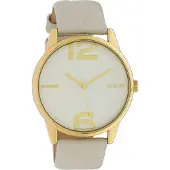 Oozoo dames bracelet en cuir montre Timepieces gris clair analogique montre à quartz UOC10375