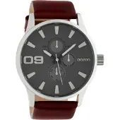 Oozoo Montre marron foncé cuir Timepieces hommes-femmes Montre à quartz analogique UOC10348