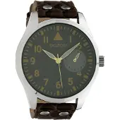 Oozoo Montre marron foncé cuir Timepieces femme-homme Montre à quartz analogique UOC10327