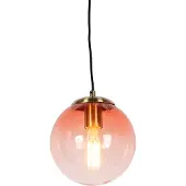 QAZQA Suspension Art Déco en laiton avec verre rose 20 cm - Pallon