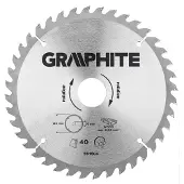 Graphite Lame de scie circulaire Widia 180 x 30 mm, 40 dents pour la coupe de bois et de matériaux dérivés du bois comme le contreplaqué, les panneaux de particules, le MDF.