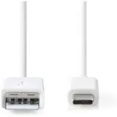 Nedis Câble USB USB 2.0 USB-A mâle USB-C mâle 15 W 480 Mbps Nickelé 1.00 m (1 m, USB 2.0)