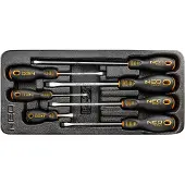 Neo Tools Tournevis à tête plate, set de 7 pièces, insert