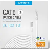 Technetix Câble Réseau CAT6 UTP RJ45 (8P8C) Mâle - RJ45 (8P8C) Mâle 15 m Blanc