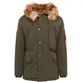 Alpha industries Parka d’hiver 'Polar' chamois / olive / rouge vif / blanc