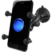 Ram Mounts Support de téléphone X-Grip avec base d'aspiration à profil bas Twist-Lock, Support pour smartphone, Noir