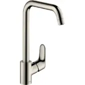 Hansgrohe Robinet de cuisine Focus M41, monocommande, 260 mm, 1 jet, finition en acier inoxydable