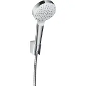 Hansgrohe ensemble porte-douche Crometta 1 jet EcoSmart avec flexible de douche 160 cm, blanc/chrome, 26569400