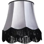 QAZQA Abat-jour en soie noir avec gris 45 cm - Granny