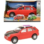 Huismerk auto avec planche de surf rouge 31 cm