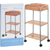 Huismerk Étagère de salle de bain -Bathroom Solutions, bambou/métal, 30x40x81 cm, marron/gris