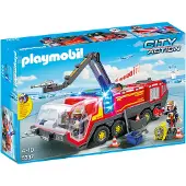 Playmobil 5337 City Action Véhicule de pompiers de l'aéroport avec son et lumière