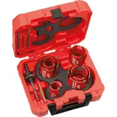 Milwaukee Coffret de scies-cloches - - 4932464939 - 10 pièces - Diamètres 35 à 76 mm - Dents carbure
