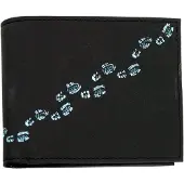 OXMOX porte-monnaie New Cryptan Querscheinbörse Footsteps Print Cyan Black noir